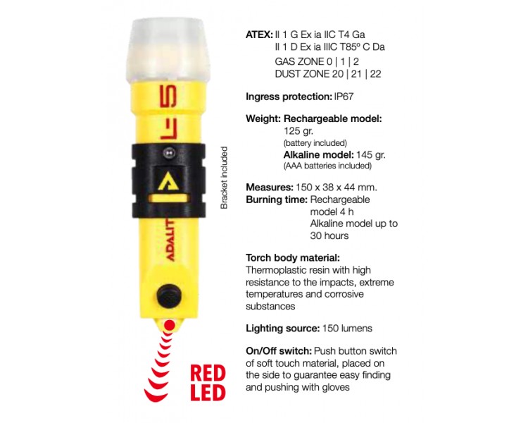 ADALIT L5R POWER flashlight for potentially explosive atmospheres