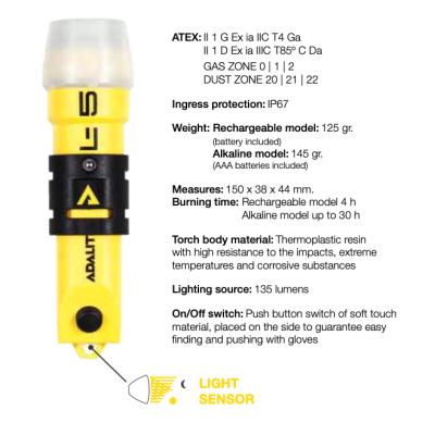 ADALIT L5R PLUS flashlight for hazardous areas