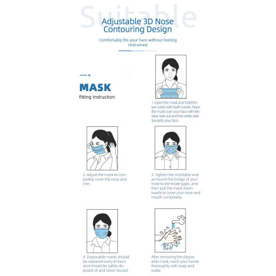 Masque médical jetable à 3 couches (10 pièces)