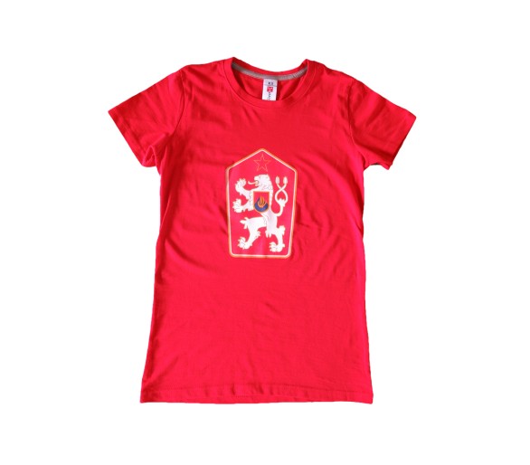 T-shirt Retro Czechoslovakia women&#39;s red