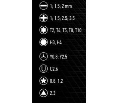 NEO TOOLS Mini cacciavite con set di punte con supporto, 23 pz., per orologi e per telefoni cellulari