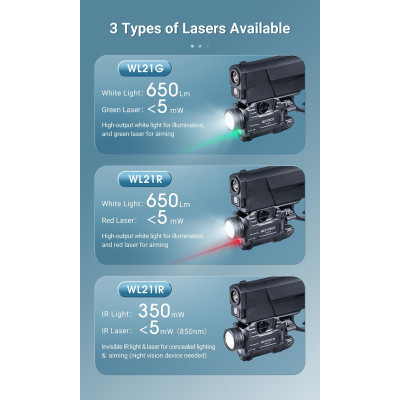 Torcia pistola Nextorch WL21G con laser