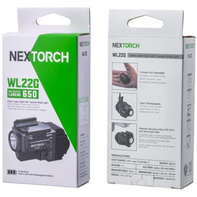 Пистолетный фонарик Nextorch WL22R с лазером