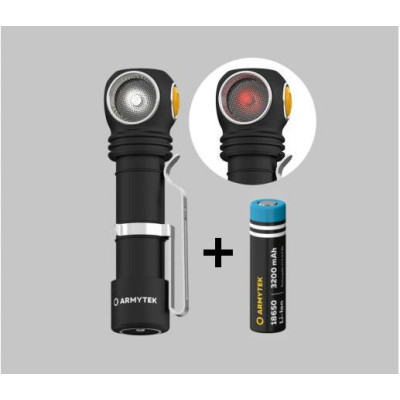 Armytek Wizard C2 WR Taschenlampe Warmes und Rotes Licht + Akku KOSTENLOS