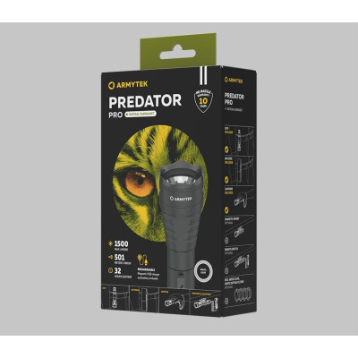 Taktische Taschenlampe Armytek Predator Pro Magnet Kaltlicht