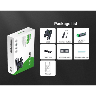 Тактический фонарик Nextorch WL60 с лазером